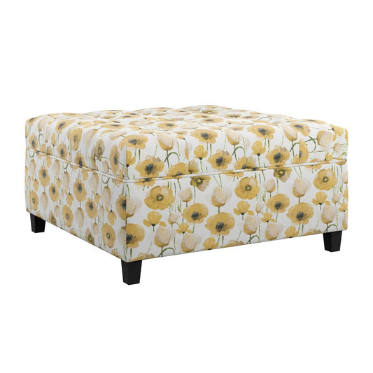 STORAGE COCKTAIL OTTOMAN-FLORAL
