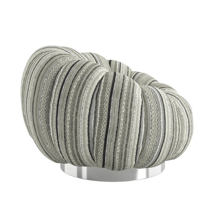 Pumpkin Swivel Black and Gray Striped Fabric Contemporary Chair Spring Support (2-Pack)