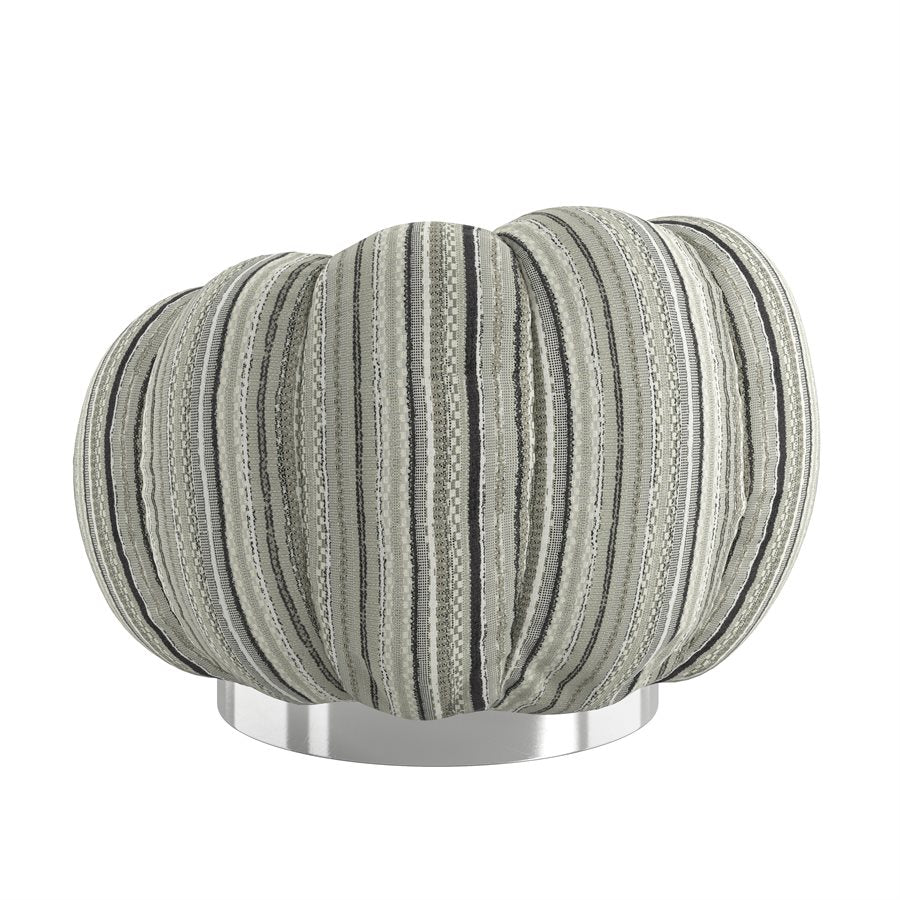 Pumpkin Swivel Black and Gray Striped Fabric Contemporary Chair Spring Support (2-Pack)