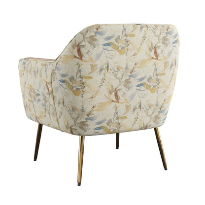 Vintage Saddle Floral Faux Leather Mid-Century Modern Chair Spring Support (2-Pack)