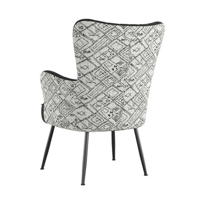Recycled Black Boho Velvet Mid-Century Modern Chair (2-Pack)