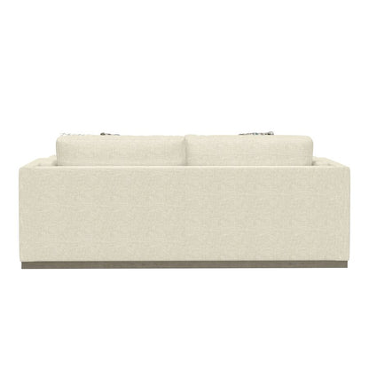 SOFA W /  WOOD BASE & 4 PILLOWS - CREAM