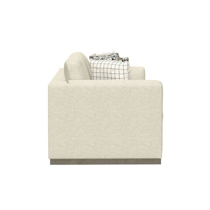 SOFA W /  WOOD BASE & 4 PILLOWS - CREAM