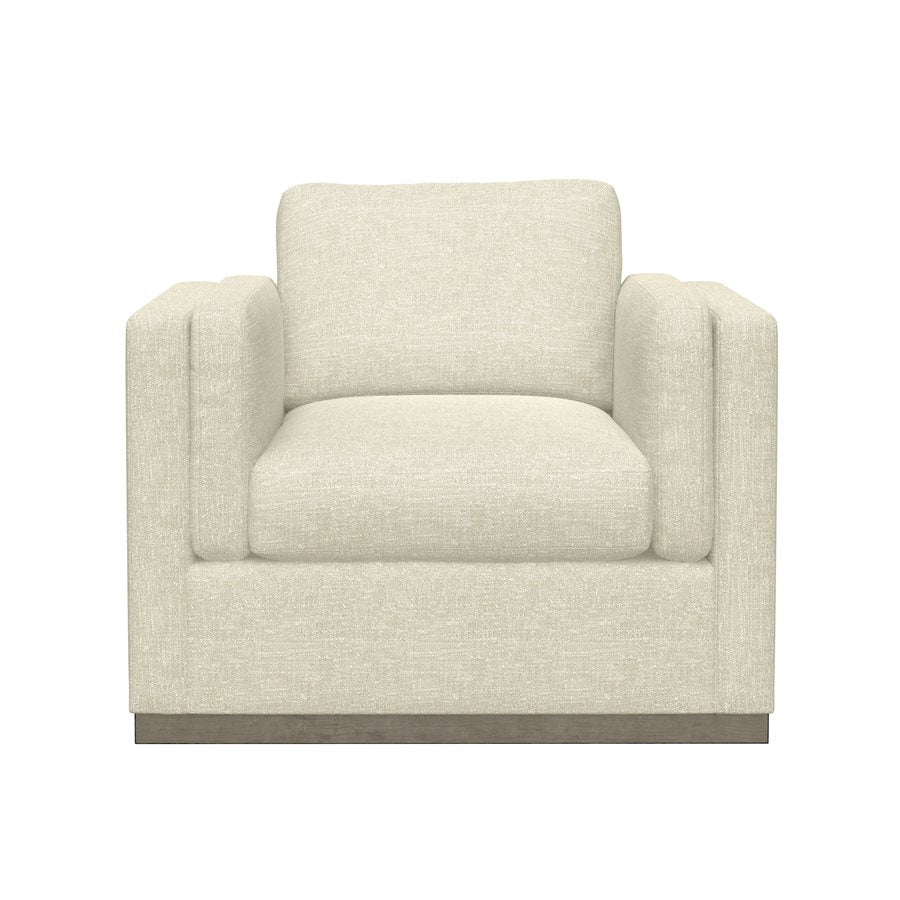 CHAIR W /  WOOD BASE - CREAM - MID CENTURY-MODERN (2-Pack)