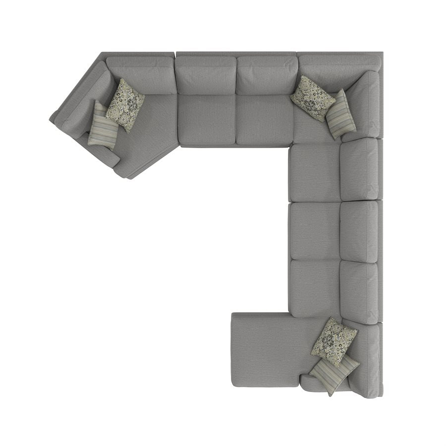 ANALIESE - MODULAR 6PC L-SHAPED SECTIONAL W / 6 PILLOWS  - LT GRAY