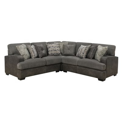 TAMPA - 3PC L-SHAPED SECTIONAL W / 6 PILLOWS - GRAY