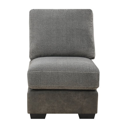 TAMPA - 4PC L-SHAPED SECTIONAL - W / 6 PILLOWS - GRAY