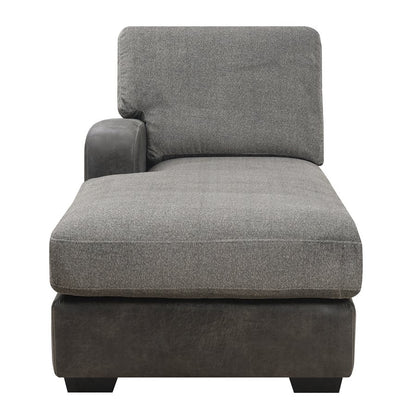 TAMPA - 4PC L-SHAPED SECTIONAL -CHAISE - 9 PILLOWS - GRAY