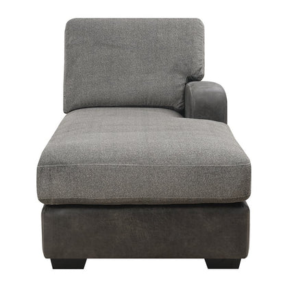 TAMPA - 3PC U-SHAPED SECTIONAL - CHAISE - 6 PILLOWS - GRAY