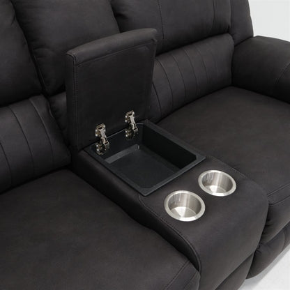 MOTION CONSOLE LOVESEAT - BLACK - 2 Recliners