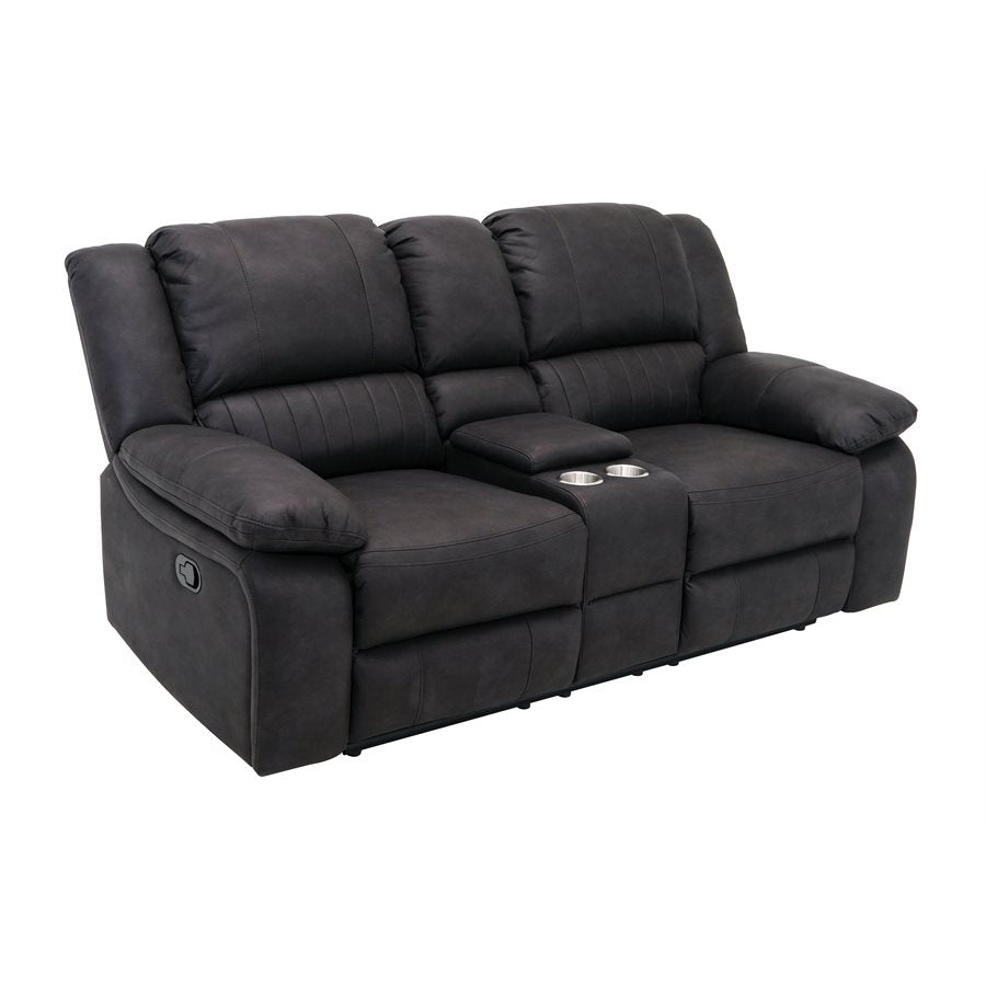 MOTION CONSOLE LOVESEAT - BLACK - 2 Recliners