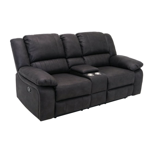 MOTION CONSOLE LOVESEAT - BLACK - 2 Recliners