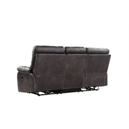POWER SOFA W / USB POWER OUTLET - GREY  - 2 Recliners
