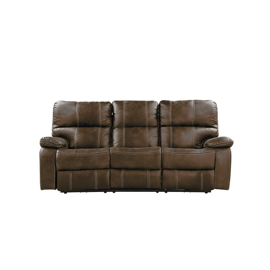 POWER SOFA W / USB POWER OUTLET - BROWN - 2 Recliners