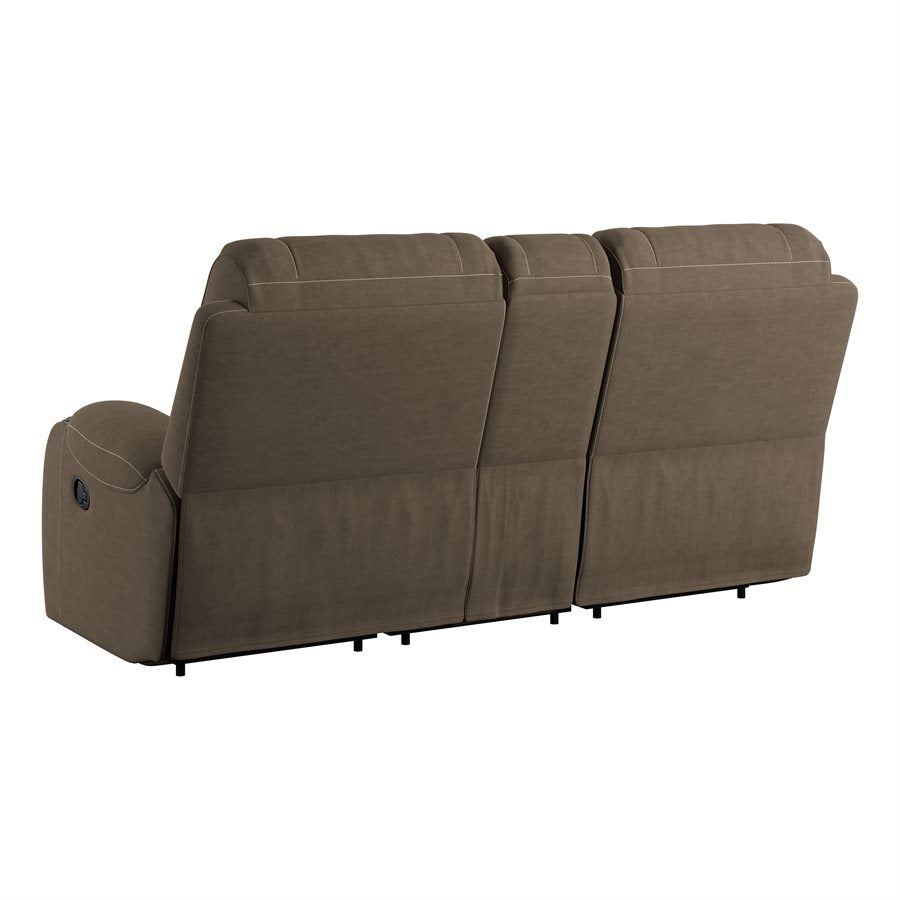 MOTION LOVESEAT W /  CONSOLE & USB - BROWN - 2 Recliners