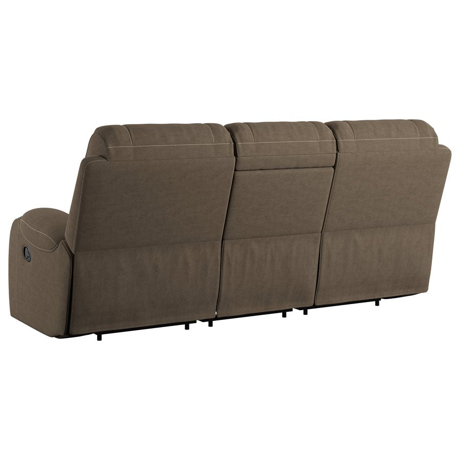 MOTION SOFA W /  DROPDOWN TABLE & USB - BROWN - 2 Recliners