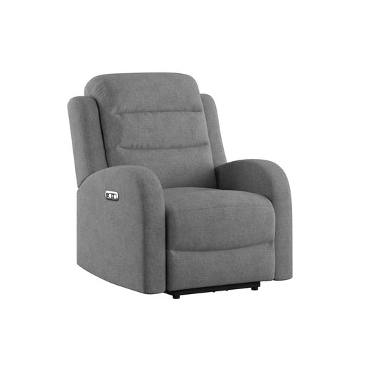 POWER RECLINER W  1 POWER HEADREST - GREY - 2 Recliners