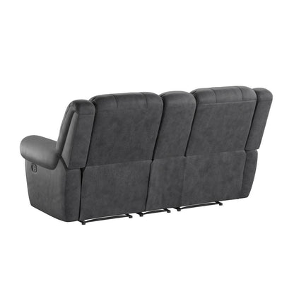 MOTION GLIDER LOVESEAT W / CONSOLE - GREY - 2 Recliners