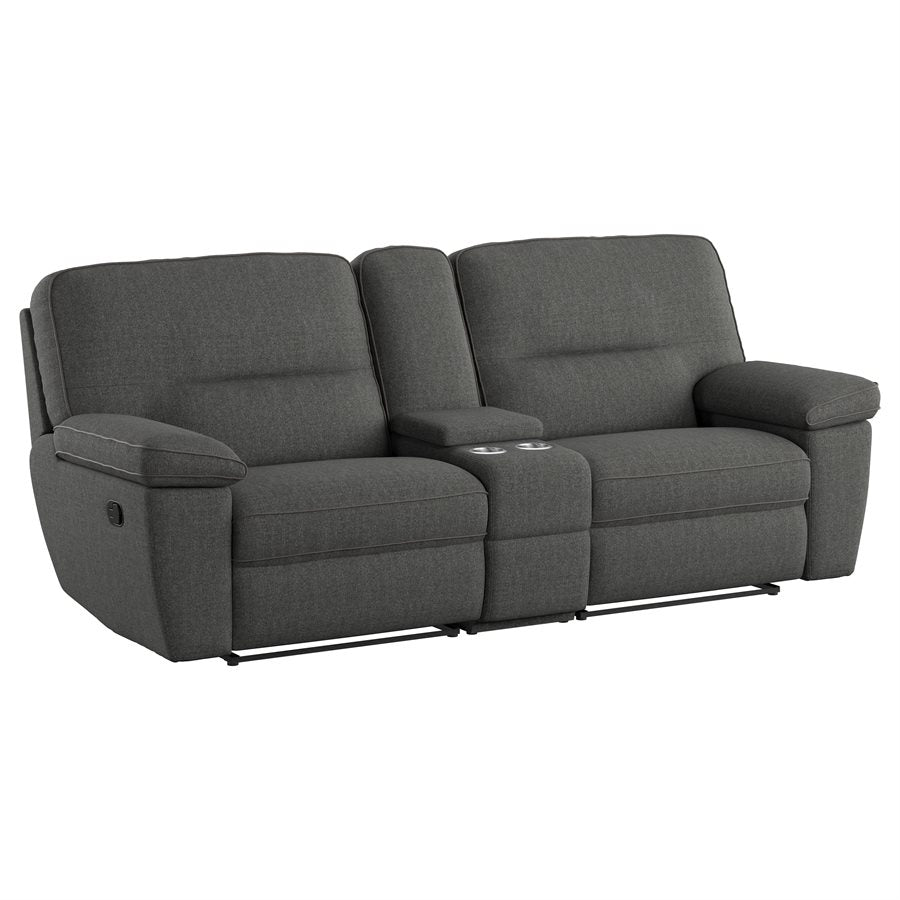 ALBERTA - 3PC RECLINING LOVESEAT W / CONSOLE - GREY