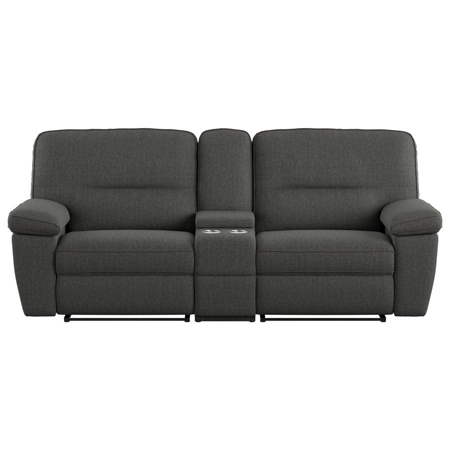 ALBERTA - 3PC RECLINING LOVESEAT W / CONSOLE - GREY