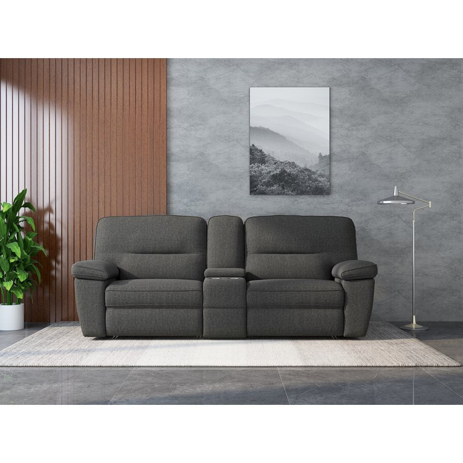 ALBERTA - 3PC RECLINING LOVESEAT W / CONSOLE - GREY