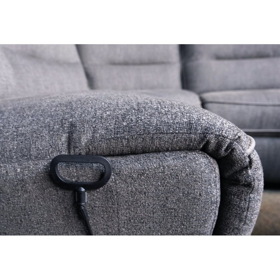 ALBERTA - 6PC RECLINING SOFA - 2 CONSOLES - GREY - 4 Recliners