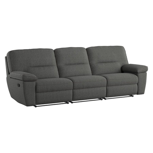 ALBERTA - 3PC SOFA - GREY - 3 Recliners
