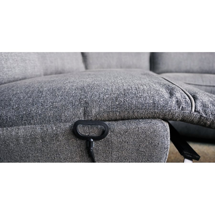 ALBERTA - 3PC SOFA - GREY - 3 Recliners