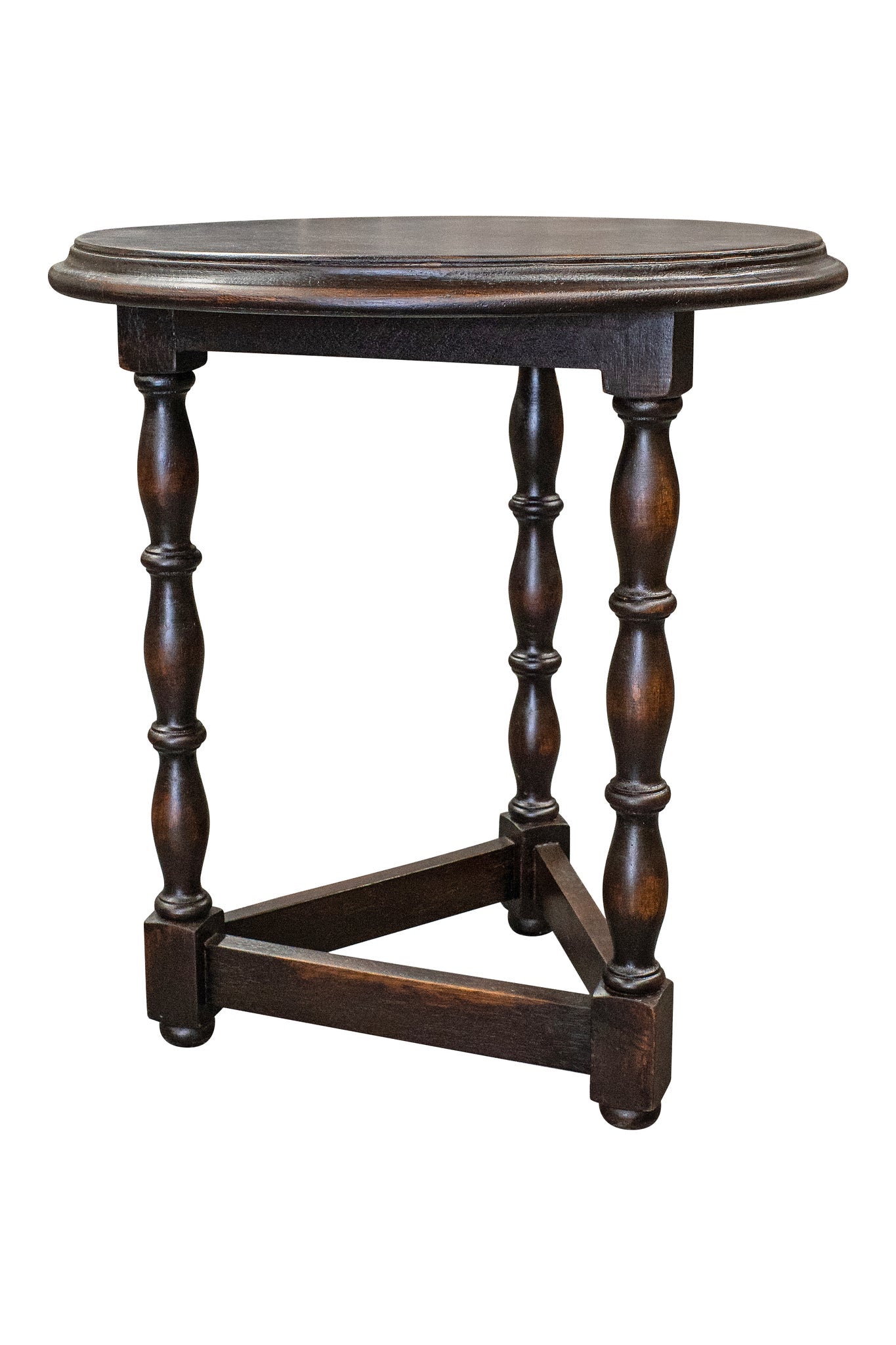 Trevoux End Tables (2-Pack), Dark Brown, Round wood top with turned pedestal legs