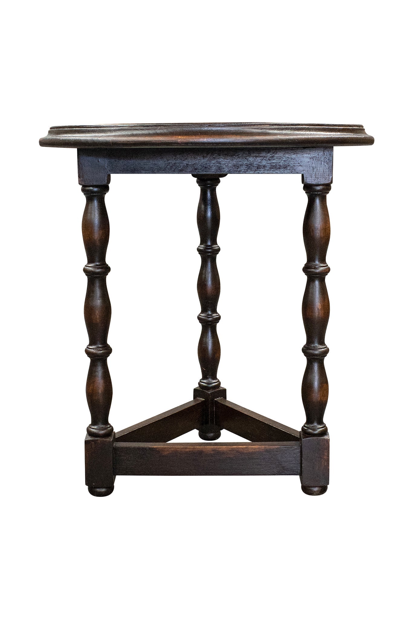 Trevoux End Tables (2-Pack), Dark Brown, Round wood top with turned pedestal legs