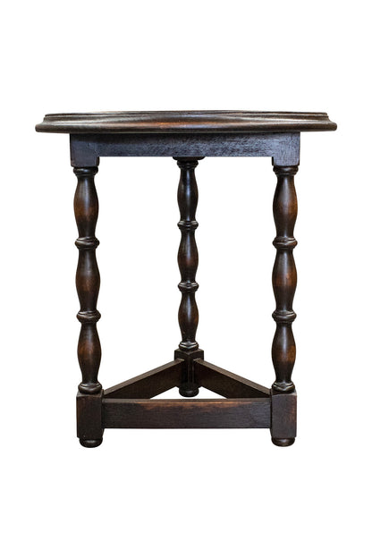 Trevoux End Tables (2-Pack), Dark Brown, Round wood top with turned pedestal legs