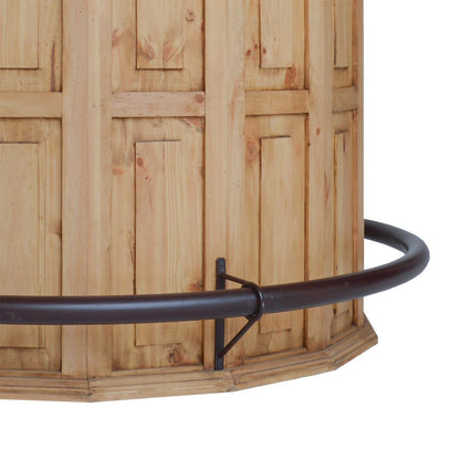 Curved Wooden Bar with a Foot Rail 63"x31"x42"