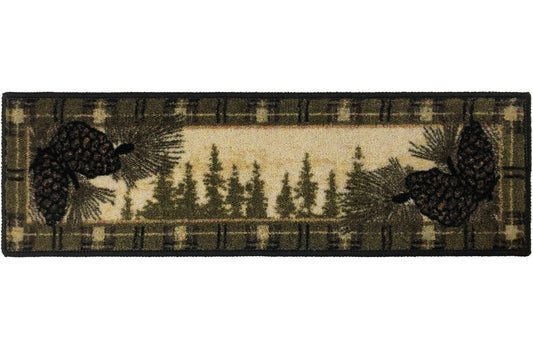 Cozy Cabin Whispering Pines Stair Tread 9"X30" ; (Pack of 13), Made in the USA, 8mm pile height