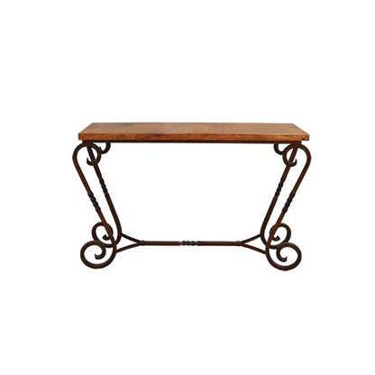 Terlingua Canyon Hand Forged Base And Copper Top Entry Console