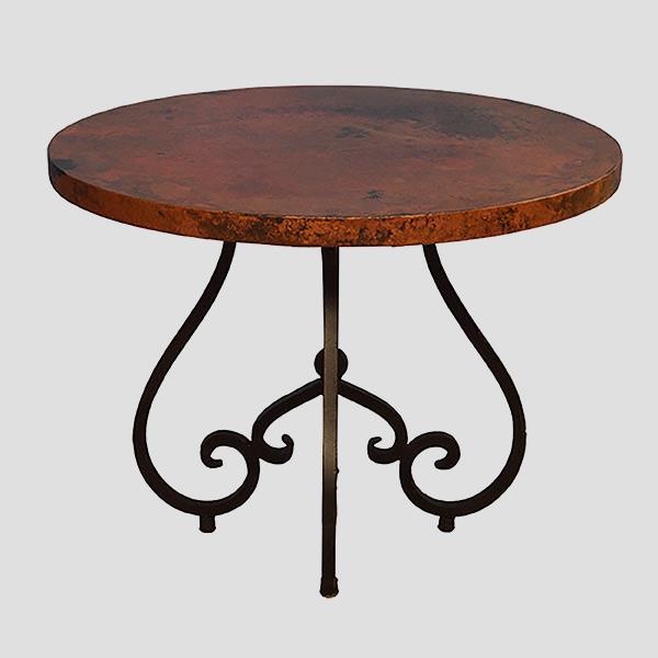 Castillo Round End Tables (2-Pack) with Copper Tops - Large