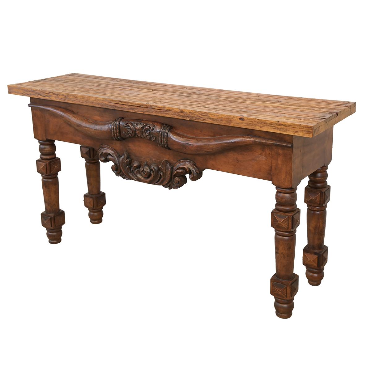 Dog Canyon Console With Longhorn Carving