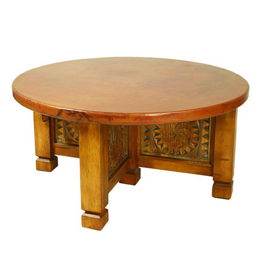 Tierra Copper Medallion Round Table | 21.5 x 44 x 48