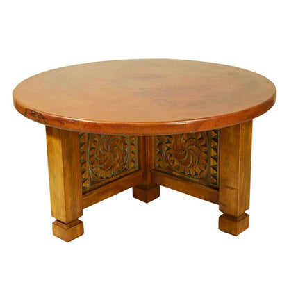 Tierra Copper Medallion Round Table | 21.5 x 44 x 48