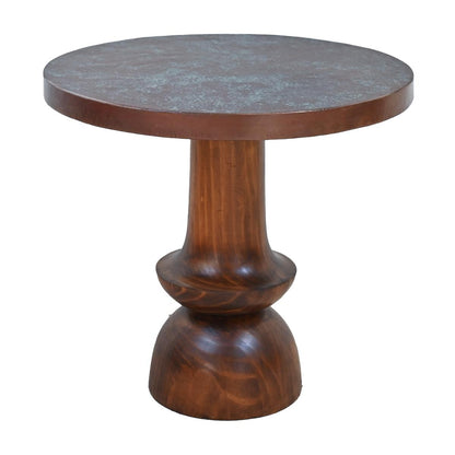 Desert Mesa Round Copper Pedestal Table | 22 x 23 x