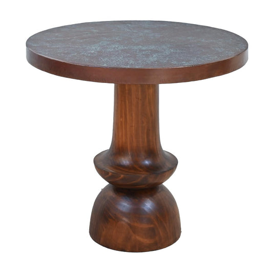 Desert Mesa Round Copper Pedestal Table | 22 x 23 x