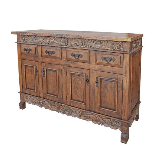 Hidden Canyon Copper Top Scalloping Top And Bottom Console