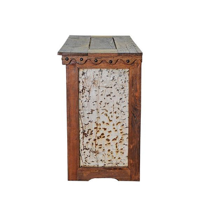 Stone Ridge White Tin Panels And Clavos Buffet / Credenza