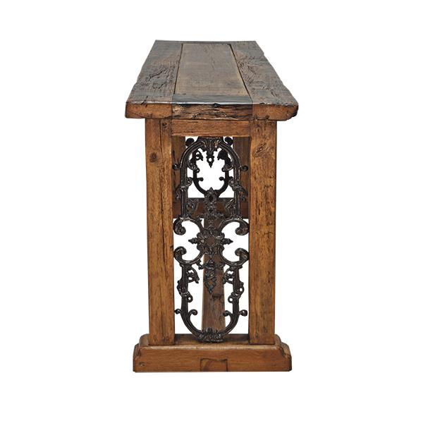 Moss Hill Reclaimed Timber Console With Cast Panel Sides
