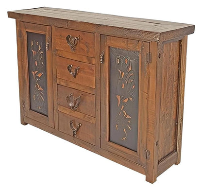 Beeville Basin Buffet With Hand Tooled Leather Door And Spur Pulls
