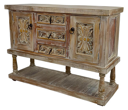 Bee Hill Two Tier Buffet - White Wash