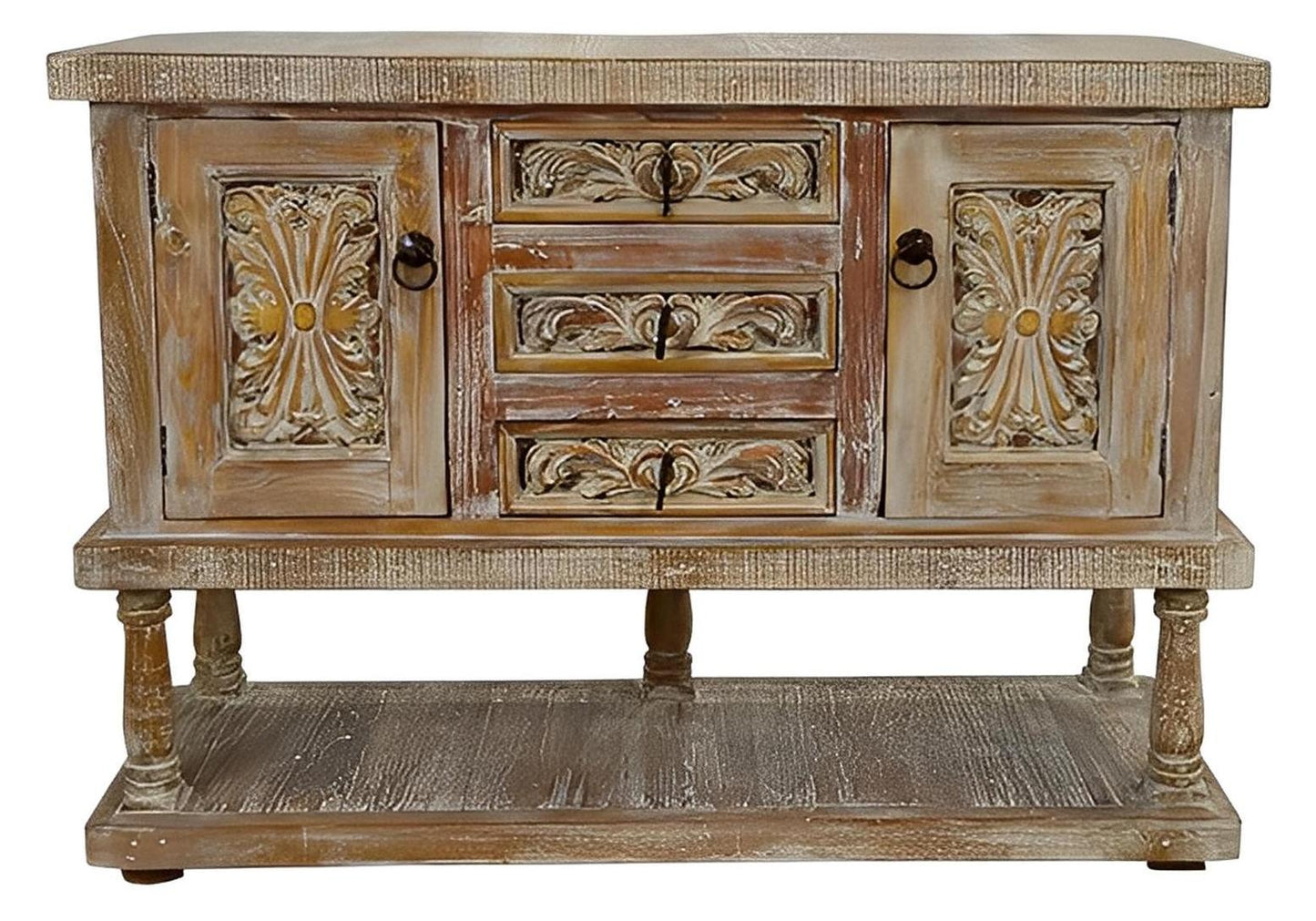 Bee Hill Two Tier Buffet - White Wash