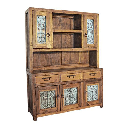 Silver Hill Tin Panel Farmhouse Hutch