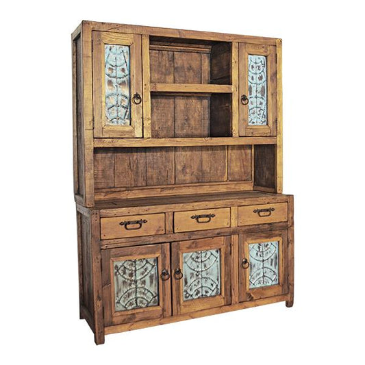 Silver Hill Tin Panel Farmhouse Hutch