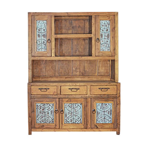 Silver Hill Tin Panel Farmhouse Hutch