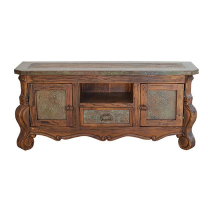 Sheffield Canyon Green Copper Tv Console With One Drawer